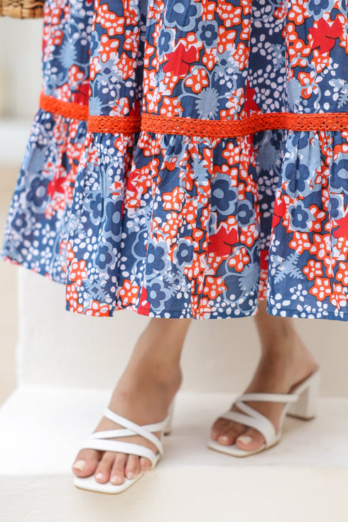 Pure Cotton Fit & Flared Midi-Dress